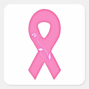 Adesivo Quadrado Fita De Sensibilização Do Cancer Com Flor