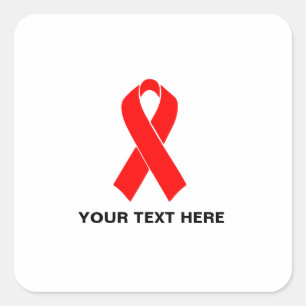Adesivo Quadrado Fita do vermelho da consciência do HIV do AIDS