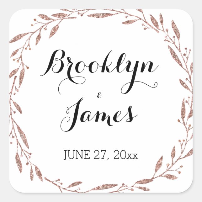 Adesivo Quadrado Fita Floral De Rosa Dobras De Casamento (Frente)