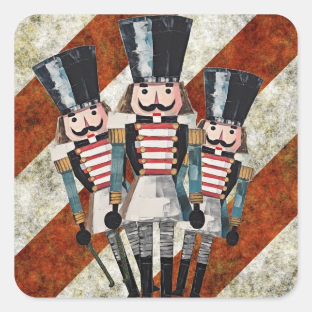 Adesivo Quadrado Fitas de Soldados de Nozes (Frente)