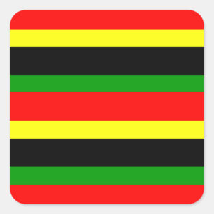 Adesivo Quadrado Fitas vermelhas, amarelas, pretas e verdes