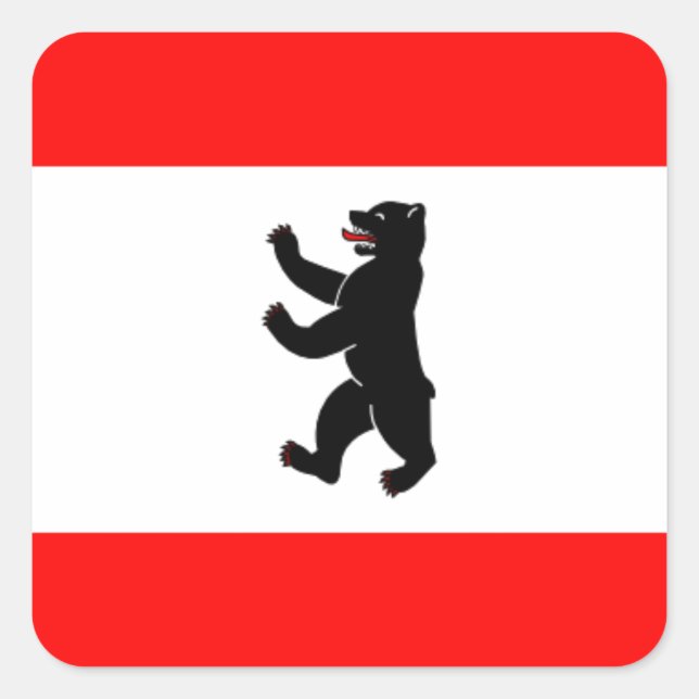 Adesivo Quadrado Flag Flagge Fahne Berlin Alemanha (Frente)