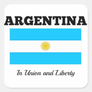 Adesivo Quadrado Flag of Argentina, labeled with motto
