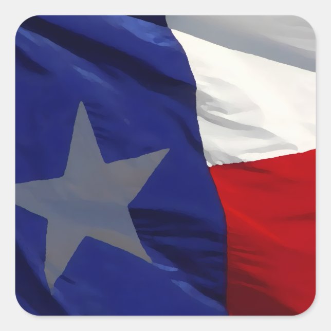 Adesivo Quadrado Flag of Texas Pop Art (Frente)
