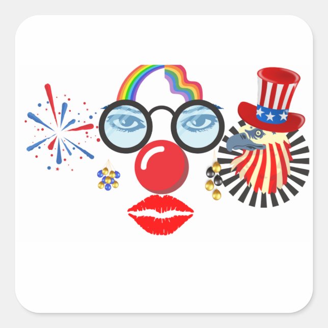 Adesivo Quadrado Flamboyant Clown (Frente)
