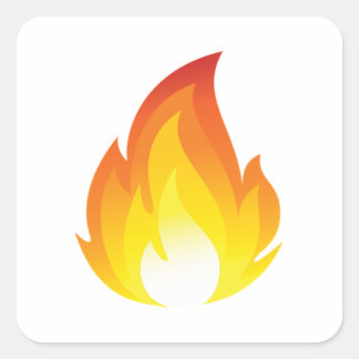 Adesivo Quadrado Flame Emoji Sticker