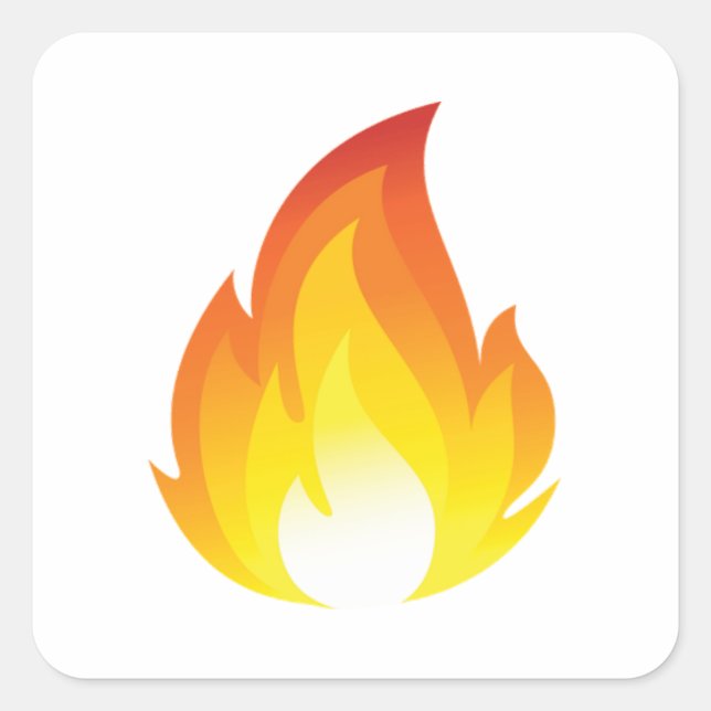 Adesivo Quadrado Flame Emoji Sticker (Frente)