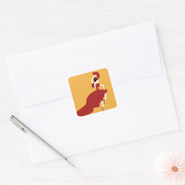 Adesivo Quadrado Flamenco Dancer (Envelope)