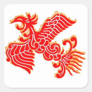 Adesivo Quadrado Flaming Phoenix