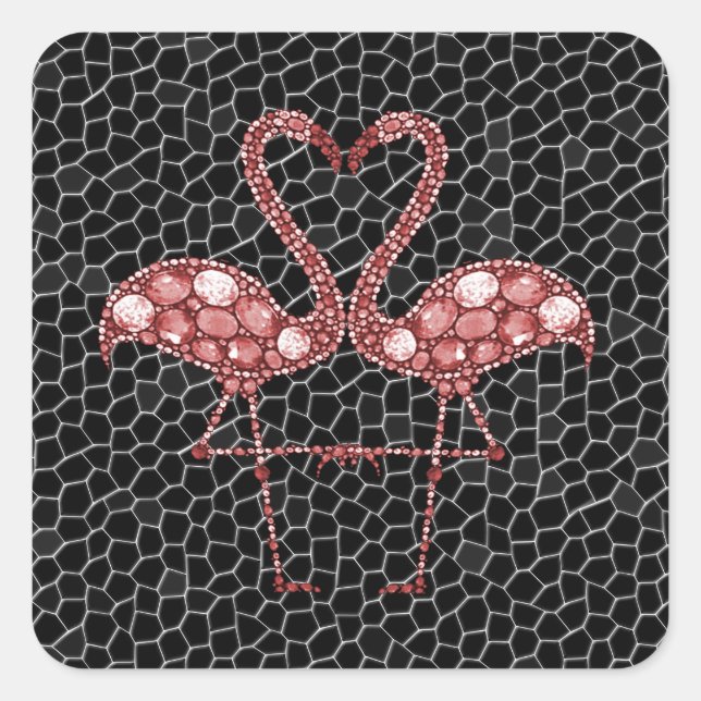 Adesivo Quadrado Flamingo Cor-de-Rosa (Frente)