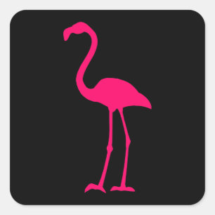 Adesivo Quadrado Flamingo cor-de-rosa brilhante