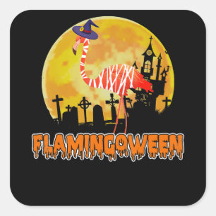 Adesivo Quadrado Flamingo Flamingobetween Funny Witness Halloween