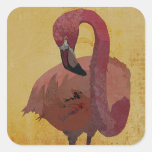 ADESIVO QUADRADO FLAMINGO ROSA