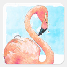 Flamingo Rosa Dia dos Namorados Aquarela