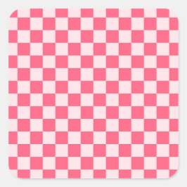Adesivo Quadrado Flamingo sorbet checkerboard pattern