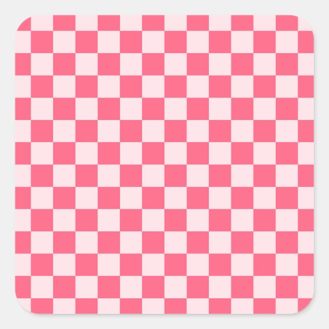 Adesivo Quadrado Flamingo sorbet checkerboard pattern (Frente)