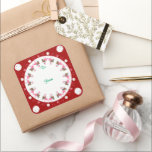 Adesivo Quadrado Flamingos Red Beach Christmas Para A Rótulo Gift<br><div class="desc">Um adesivo de etiqueta de presente de Natal quadrado com um tema de praia de flamingos e dólares de areia em vermelho escuro.</div>