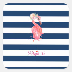 Adesivo Quadrado Flamingos Rosa Fofo,Flor,Listrado