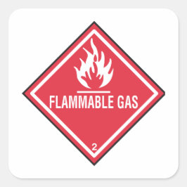 Adesivo Quadrado Flammable gas warning
