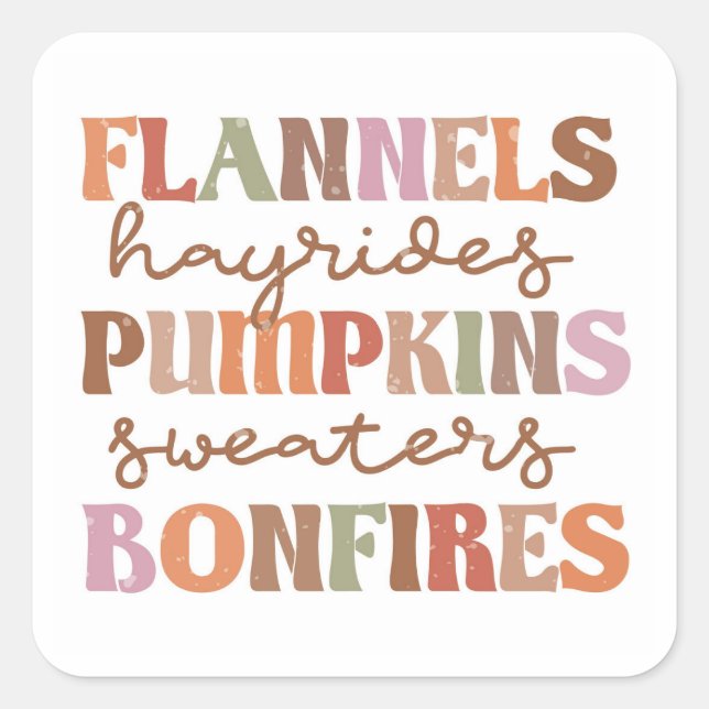 Adesivo Quadrado Flannels Pumpkins Bonfire