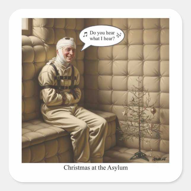 Adesivo Quadrado Flat Holiday Card (Frente)