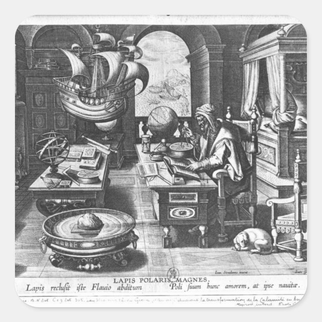 Adesivo Quadrado Flavio Gioia de Amalfi (Frente)