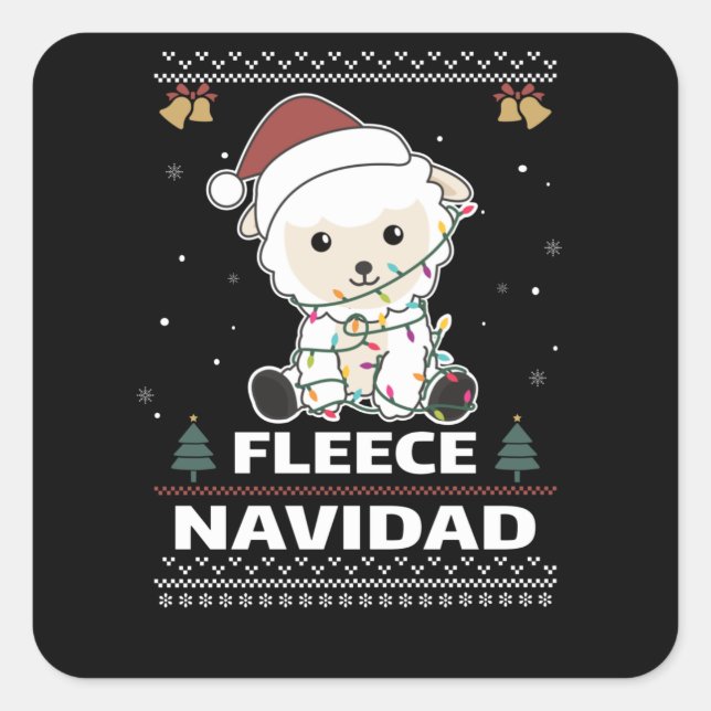 Adesivo Quadrado Fleece Navidad - Belo Pó de Natal Engraçado (Frente)