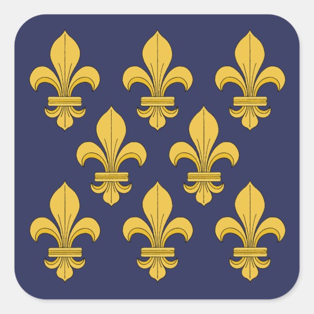 Adesivo Quadrado Fleur-de-lis (Frente)