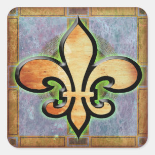 Adesivo Quadrado Fleur de Lis