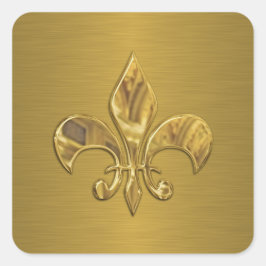 Adesivo Quadrado Fleur de Lis em Dourado Fundo