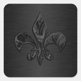 Adesivo Quadrado Fleur de Lis - Selo de Envelope Preto