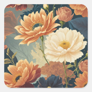Adesivo Quadrado Fleurs