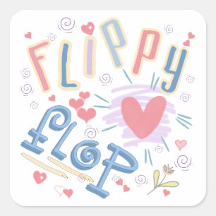 Adesivo Quadrado Flippy Flop Heart ID311