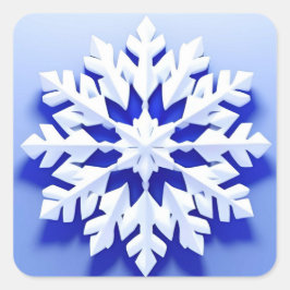 Adesivo Quadrado Floco de neve azul detalhado