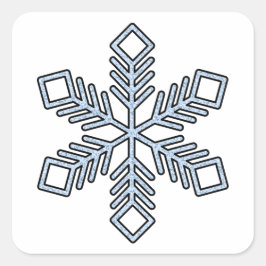 Adesivo Quadrado Floco de Neve Brilhante - Galhos Azul Bebê