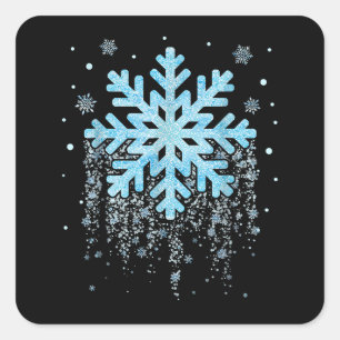 Adesivo Quadrado Floco de neve Figurino Inverno Festa de Natal Mens