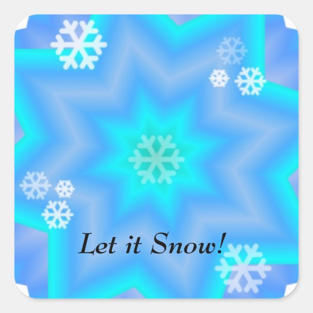 Adesivo Quadrado Flocos de neve surpreendentes (Frente)