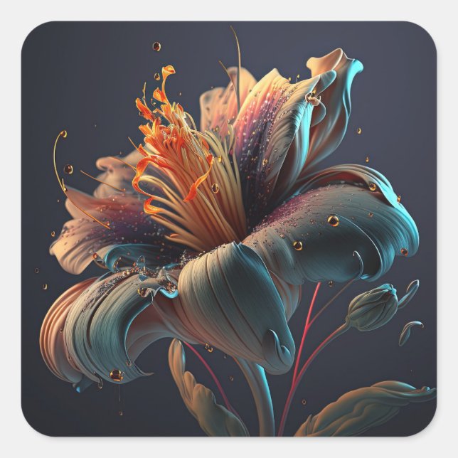 Adesivo Quadrado Flor (Frente)