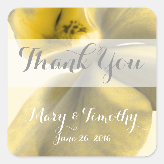 Adesivo Quadrado Flor Artístico em Tons Amarelos - Favor (Frente)