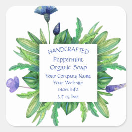 Adesivo Quadrado Flor Com Mão Branca