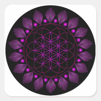 Adesivo Quadrado Flor da vida, Geometria Sagrada, Símbolo de Cura