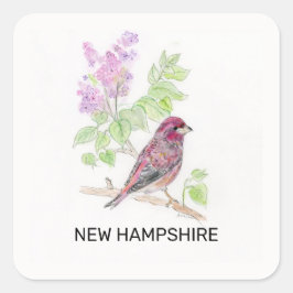 Adesivo Quadrado Flor de aves New Hampshire