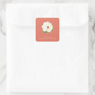 Adesivo Quadrado Flor de Botânica Coral Grata
