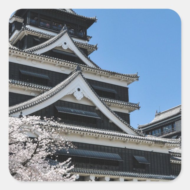 Adesivo Quadrado Flor De Cereja No Japão (Frente)