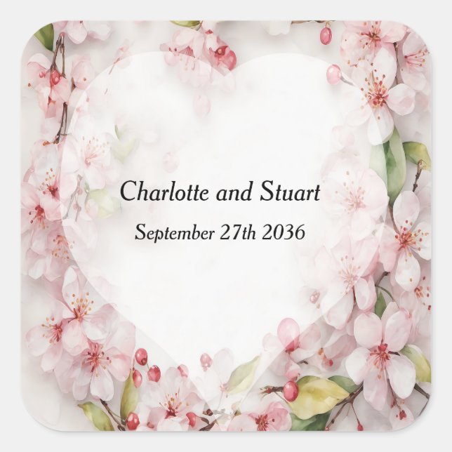 Adesivo Quadrado Flor de Cerejeira (Frente)