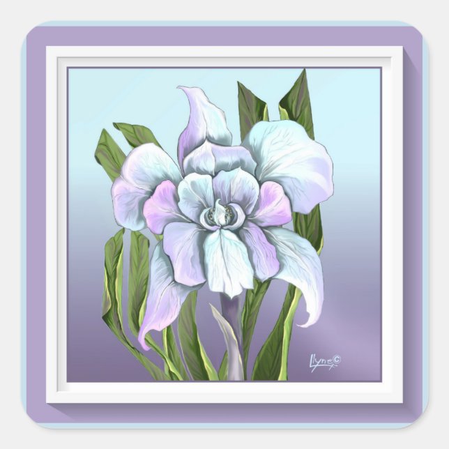 Adesivo Quadrado Flor de esmeraldo (Frente)