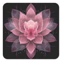 Flor de Lótus Etérea - Floral Preto Rosa Claro