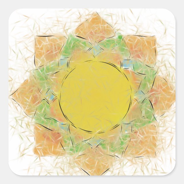 Adesivo Quadrado Flor de lótus etéreo (Frente)