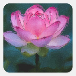 Adesivo Quadrado Flor de Lotus Rosa