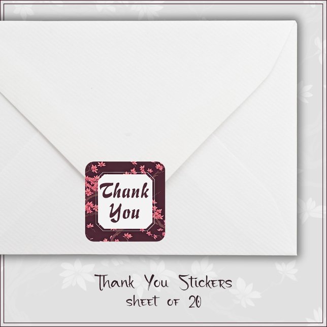 Adesivo Quadrado Flor de Papel Rosa Origami Cereja Flor (Criador carregado)